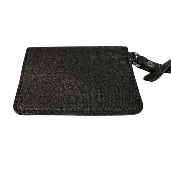 Guess Los Angeles Small Coin Purse Black Snaps With Strap - Picture 4 of 4